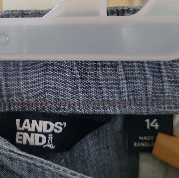 LANDS END Classic Chambray 12" Inseam Blue Shorts Plus Size 14 - Picture 9 of 11